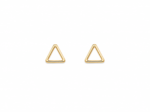 10K & 14K Solid Gold Open Triangle Stud Earrings