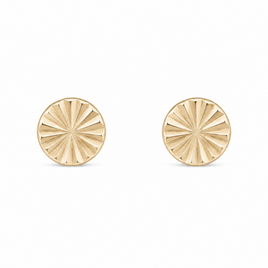 10K Solid Gold Mini Circle Stud Earrings