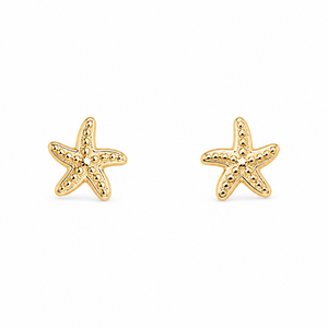 10K Solid Gold Starfish Stud Earrings