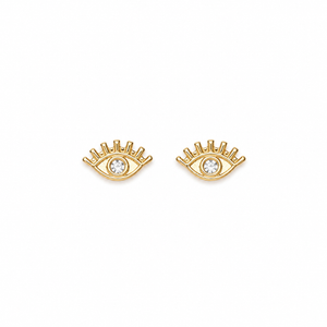 10K Gold Evil Eye Stud Earrings