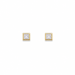 Square CZ Stud