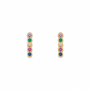 Multicolor CZ Bar Stud