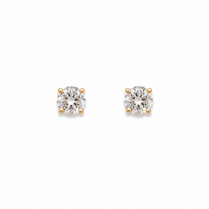 10K & 14K Solid Gold 3mm CZ Solitaire Stud Earrings