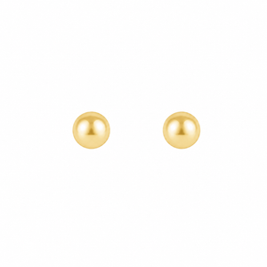 10K & 14K Solid Gold Ball Stud Earrings – 3mm & 4mm