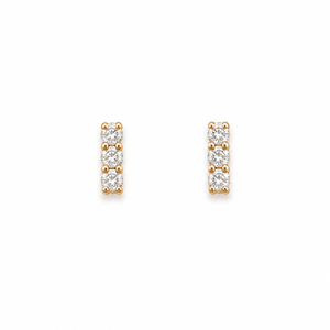 White CZ Bar Stud
