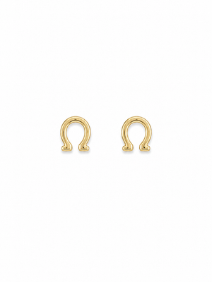 10K Solid Gold Horseshoe Stud Earrings