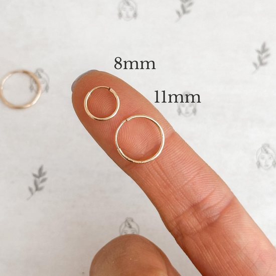 Tiny Mini Hoop Earrings 10K Gold