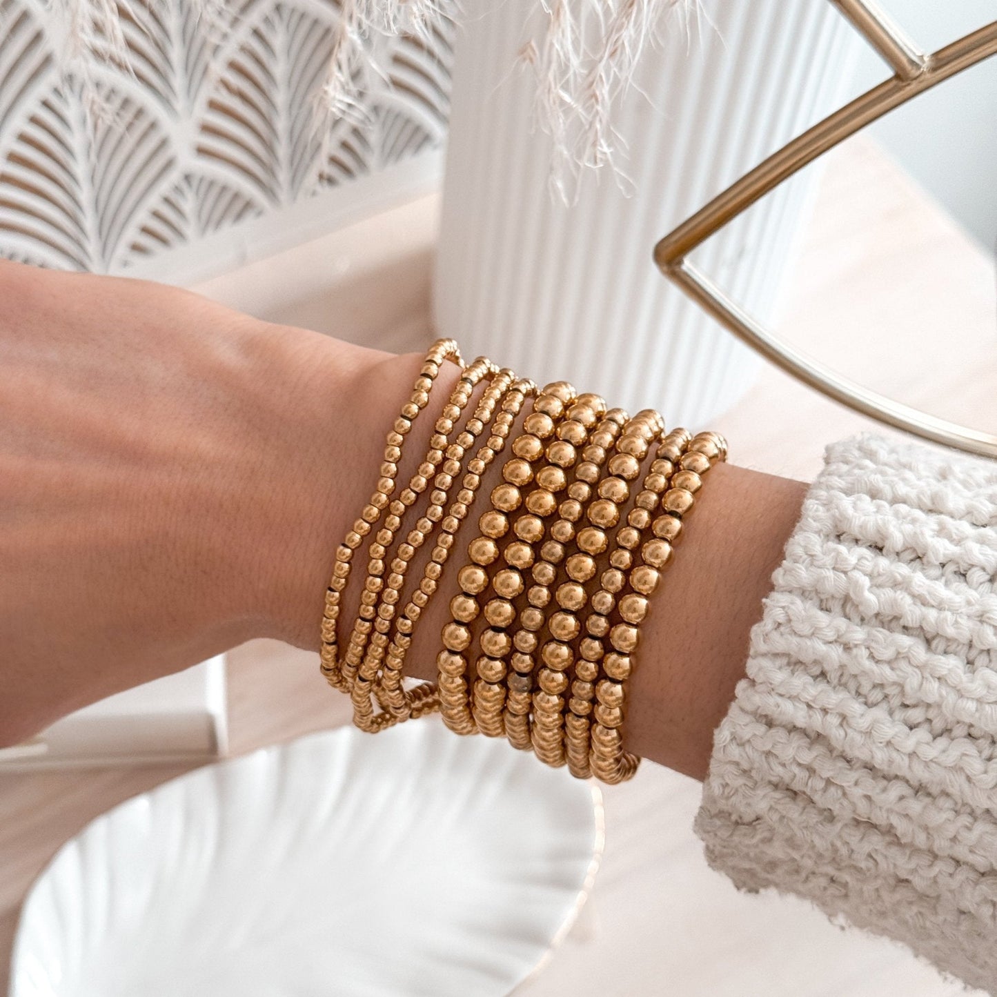 Amelia Bead Bracelets | 18K Gold - Liv.Aura Jewelry