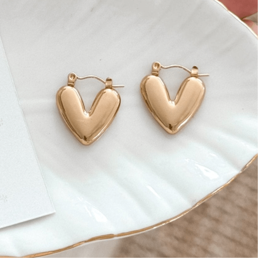 Camila Heart Hoops - Liv.Aura Jewelry