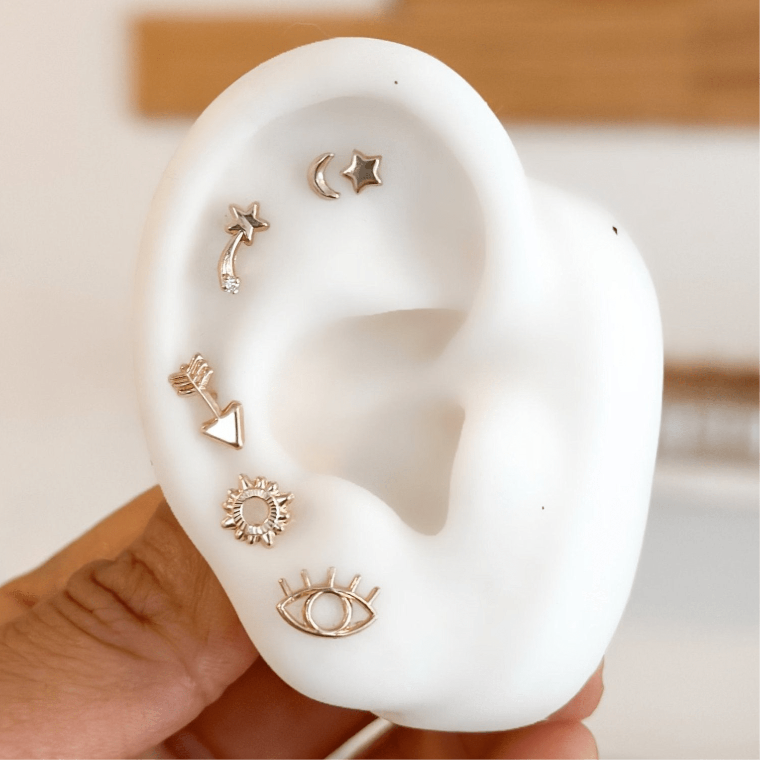 Celestial Stud Earrings Set 10K Gold - Liv.Aura Jewelry