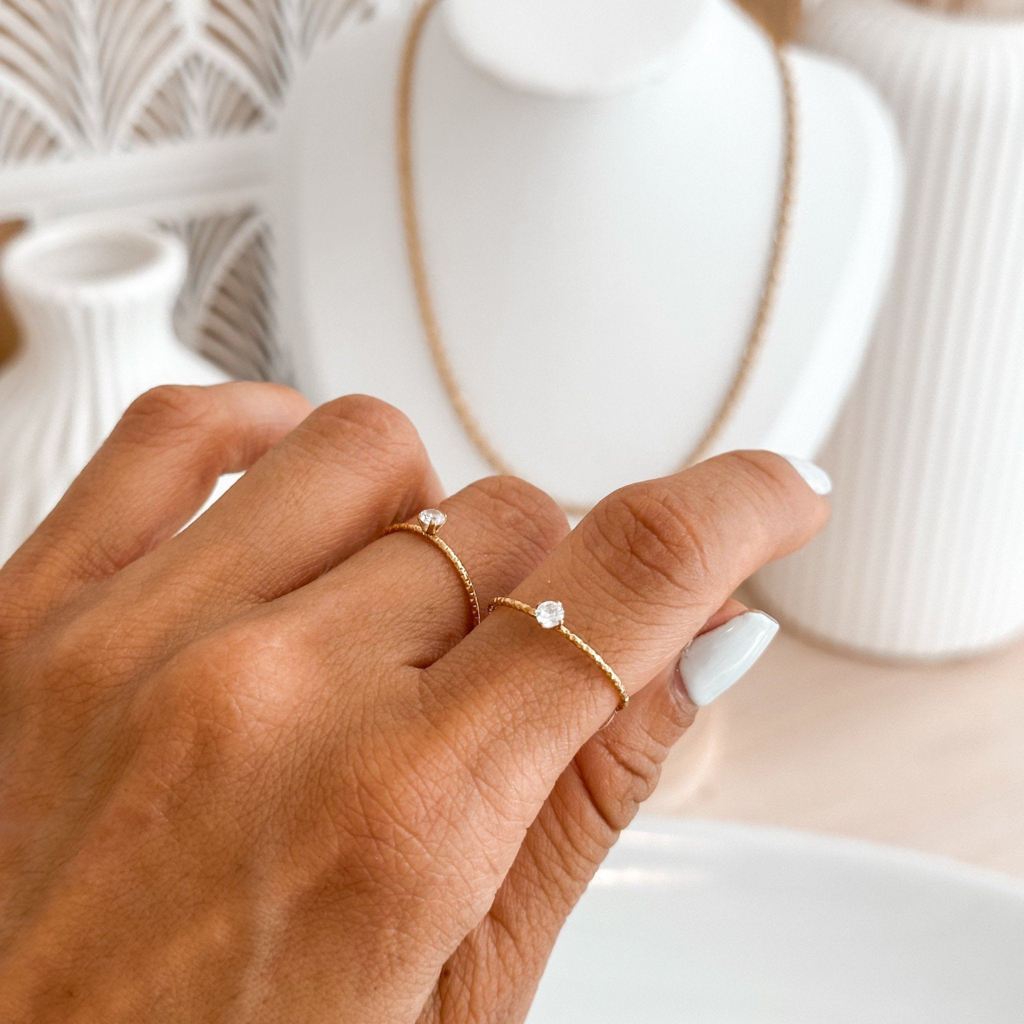 Dainty Minimalist Solitaire Ring - Liv.Aura Jewelry