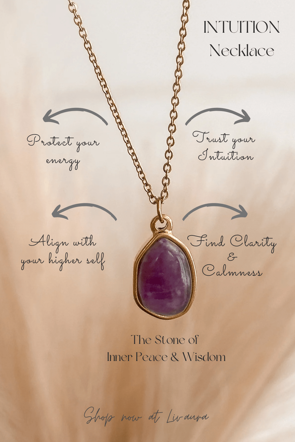 Intuition Necklace | Amethyst | The Stone of Inner Peace & Wisdom - Liv.Aura Jewelry