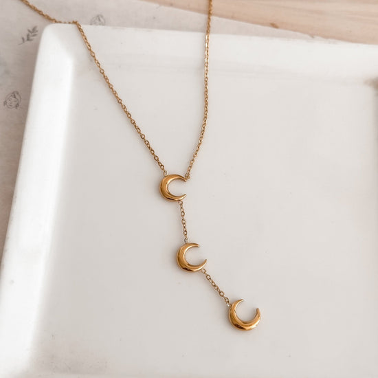 Layered Crescent Moon Necklace | 18K Gold - Liv.Aura Jewelry