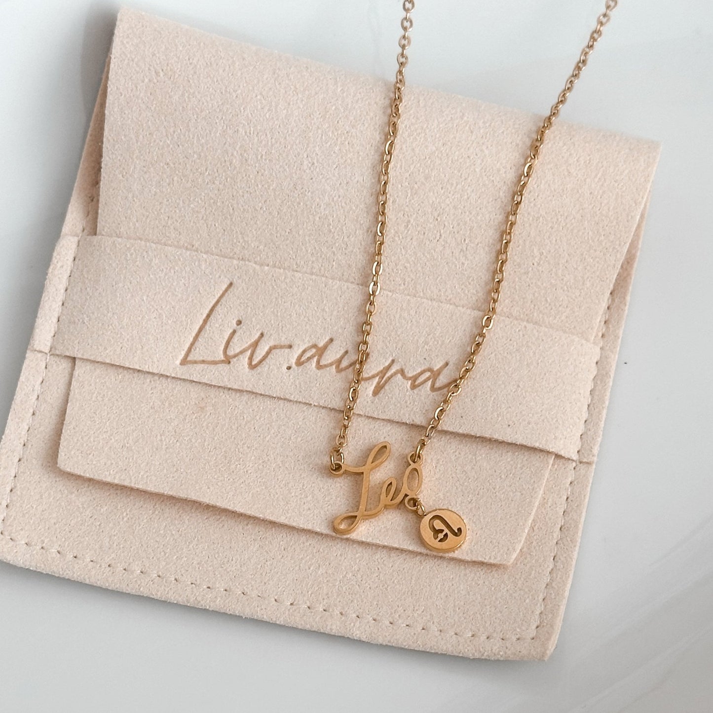 Leo Zodiac Necklace | 18K Gold - Liv.Aura Jewelry