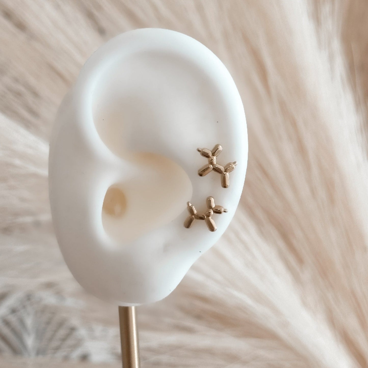 Minimalist Dog Earrings 10K Gold - Liv.Aura Jewelry