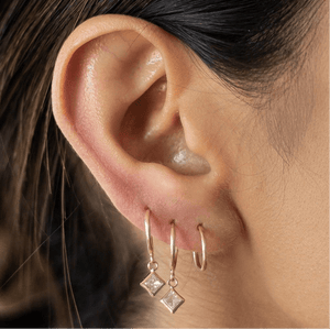 CZ Dangle Hoop