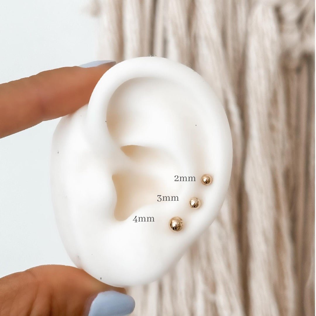 Simple Ball Stud Earring | 14K Gold - Liv.Aura Jewelry