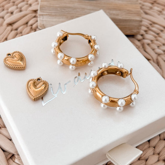 Sofia Pearl Hoops | Romantic Stainless Steel Earrings - Liv.Aura Jewelry