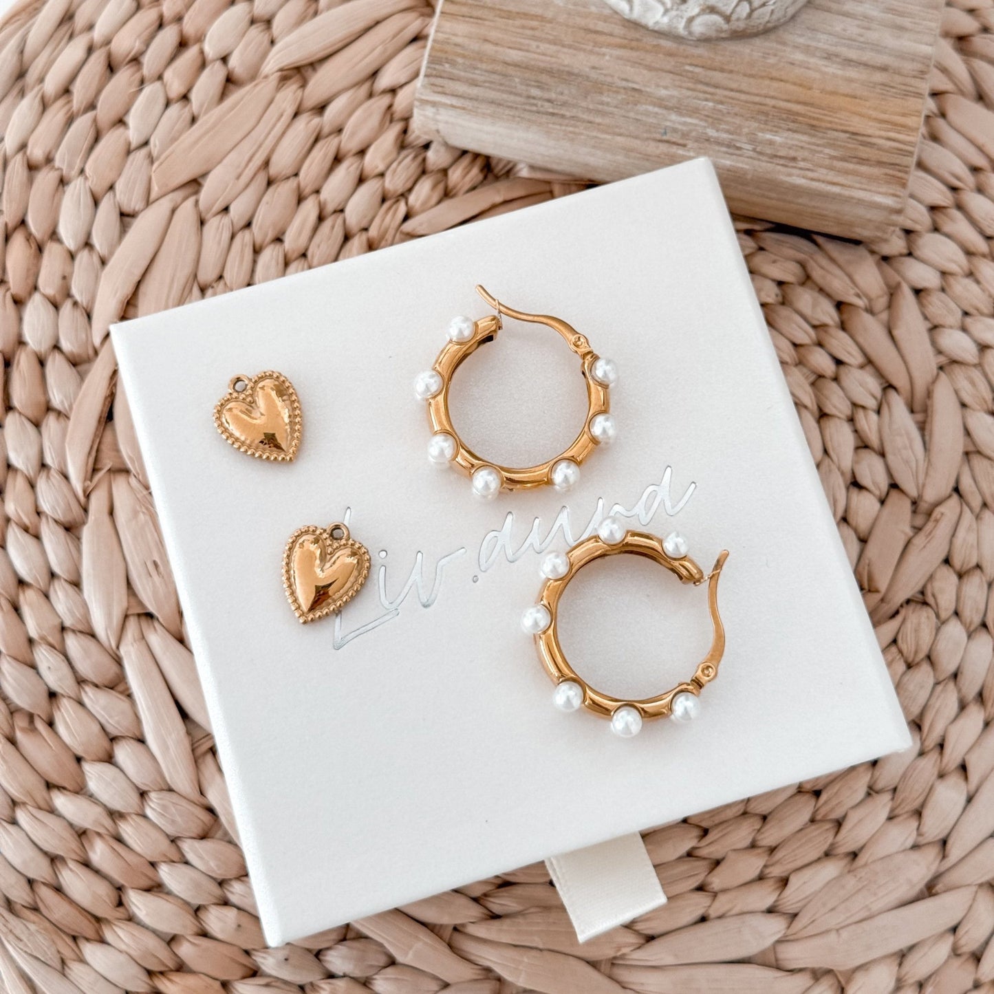 Sofia Pearl Hoops | Romantic Stainless Steel Earrings - Liv.Aura Jewelry