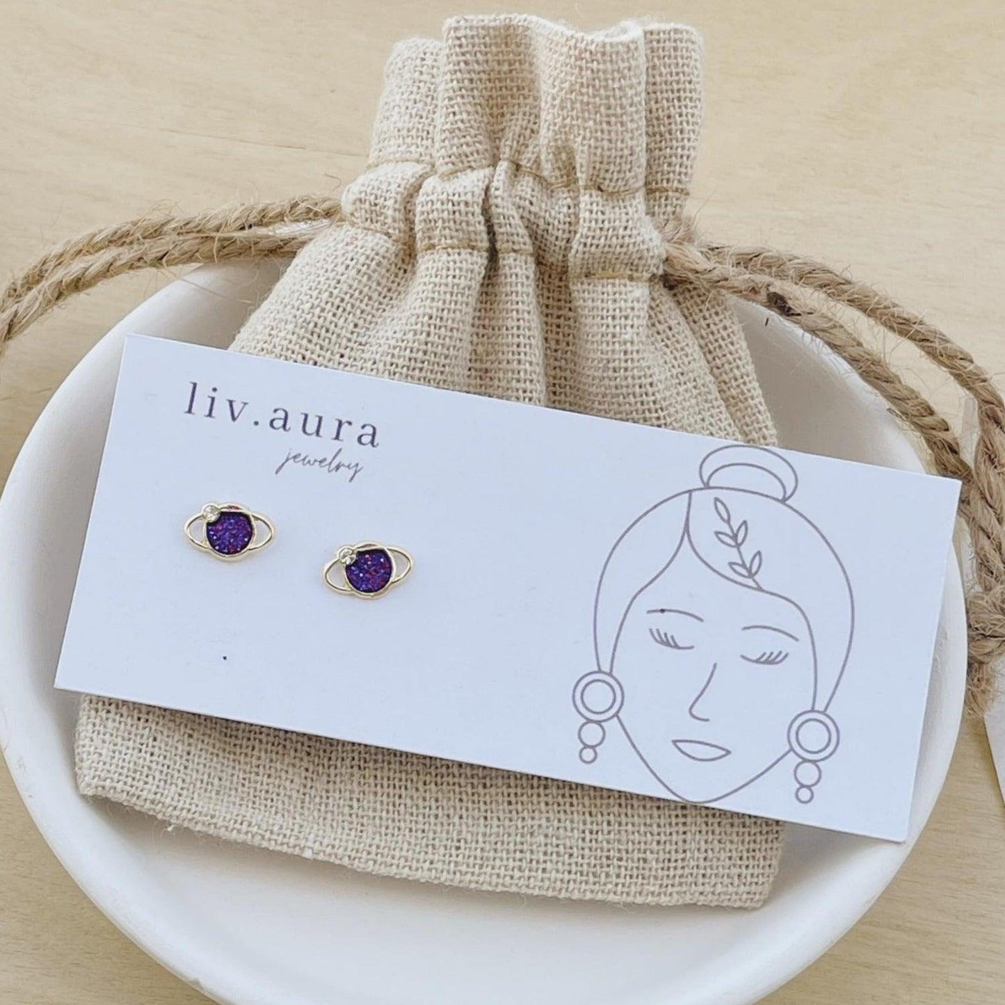 10k Gold Celestial Galaxy Earrings - Liv.Aura Jewelry