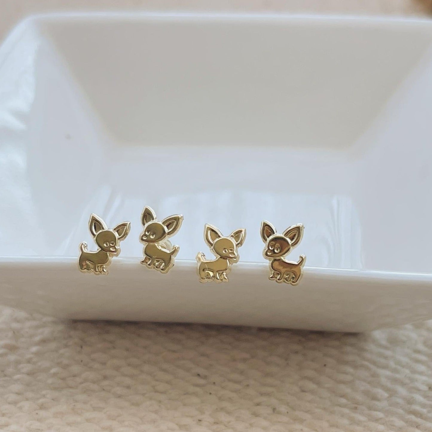 Load image into Gallery viewer, Celebrate your love for Chihuahuas with our Chihuahua stud earrings.Liv.Aura Jewelry
