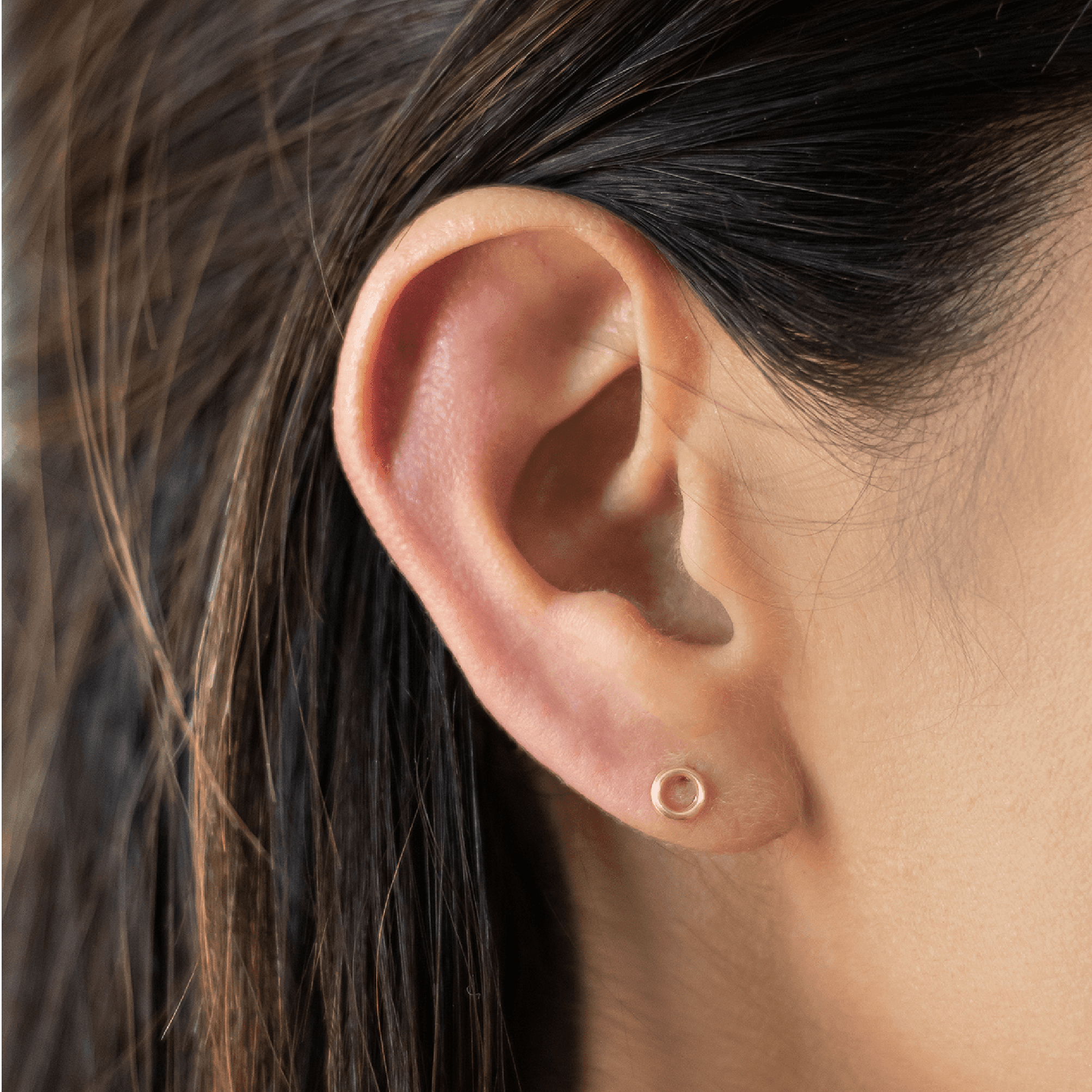 10K Gold Open Circle Stud Earrings | Hypoallergenic & Screw Back - Liv.Aura Jewelry