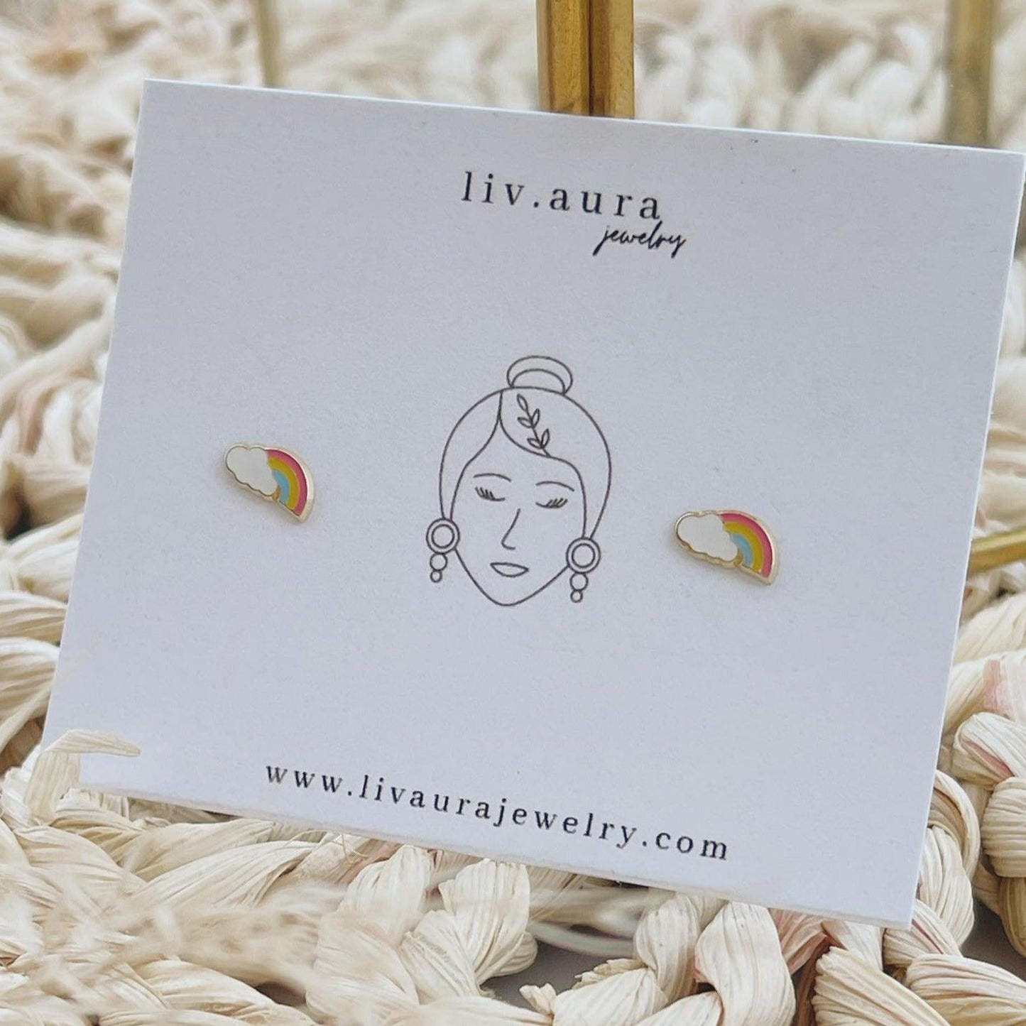 10k Gold Rainbow Earrings - Liv.Aura Jewelry