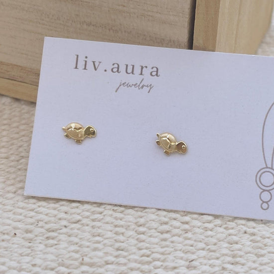 Load image into Gallery viewer, 10k gold earrings for girls kids baby studs 
