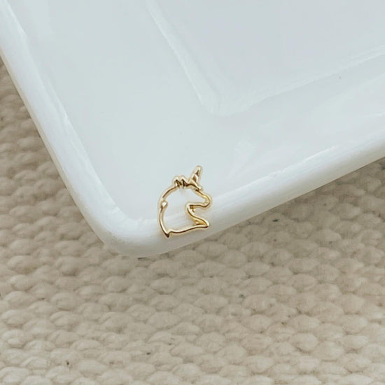 Load image into Gallery viewer, Our Unicorn Stud Earrings are a perfect gift for children who like unicorns
