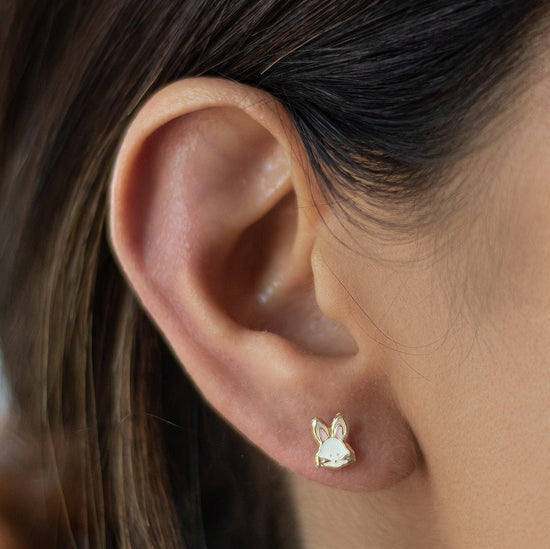 14k Gold Bunny Rabbit Stud Earrings - Liv.Aura Jewelry