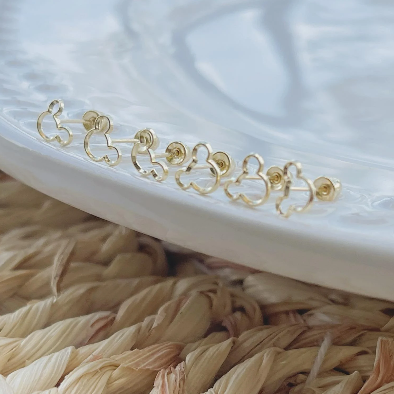 Mickey Mouse Stud Earrings 10K Gold - Liv.Aura Jewelry