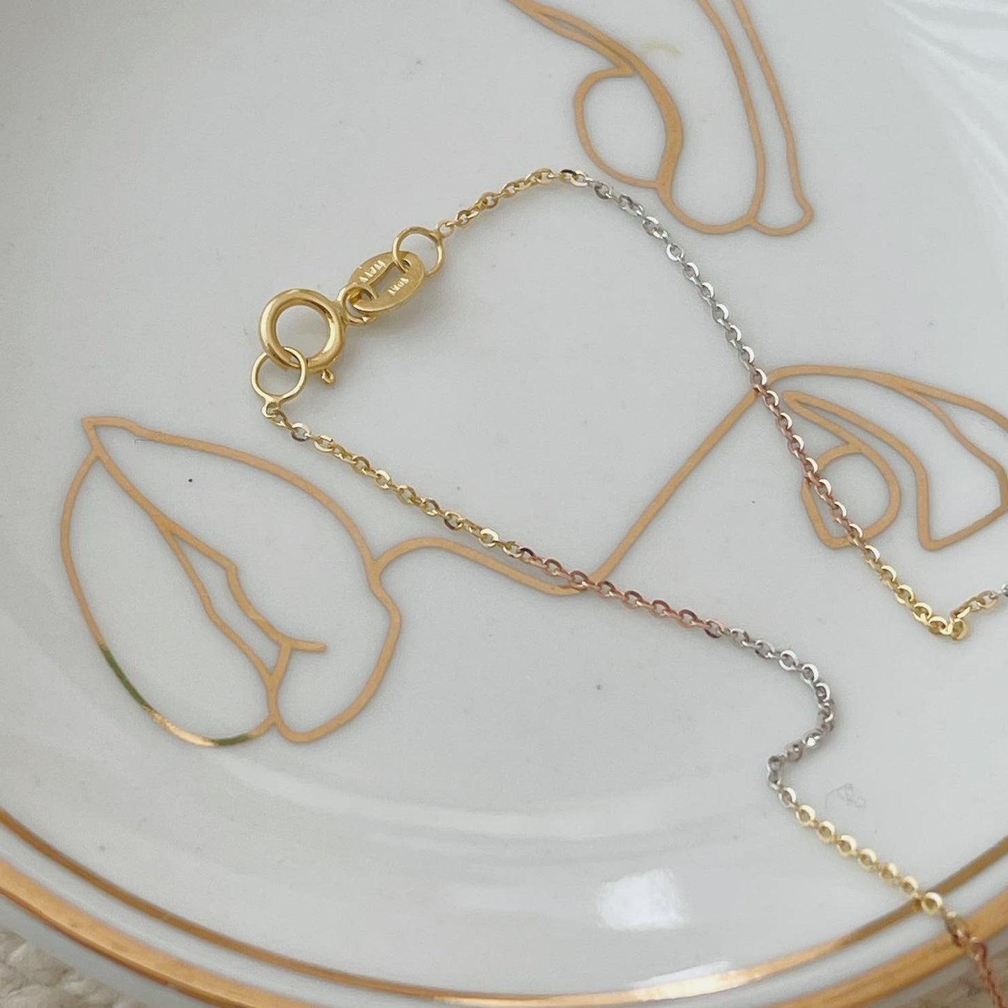 Cable Tri Color Chain 10K Solid Gold - Liv.Aura Jewelry