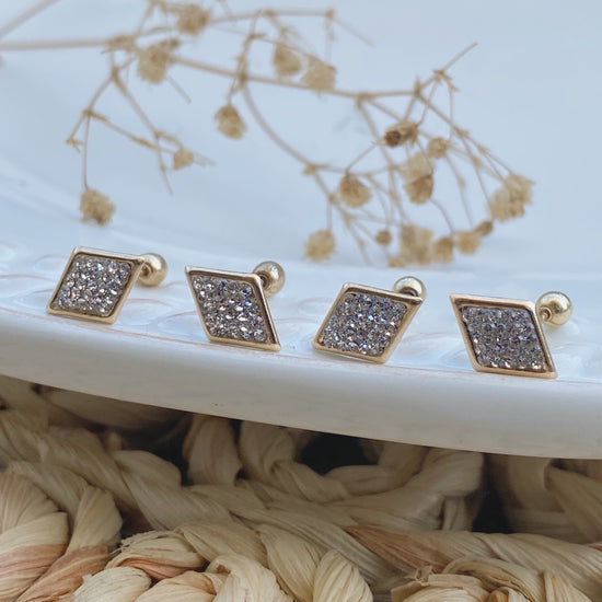 Load image into Gallery viewer, Because gold earrings are better than silver earrings. And because minimalist, geometric pieces in gold can’t be mistaken for anything else. Because we know you have a wedding and these will be perfect for your bridesmaids!

