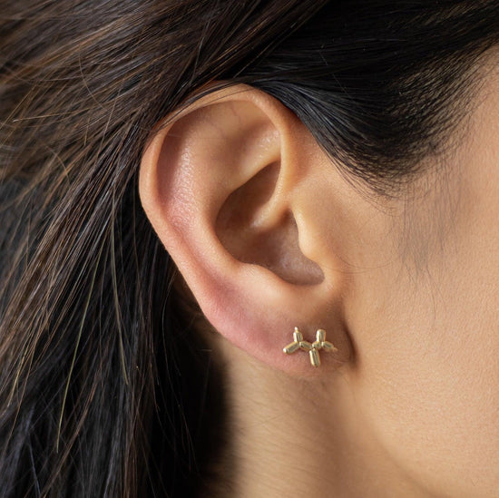 Minimalist Dog Earrings 10K Gold - Liv.Aura Jewelry