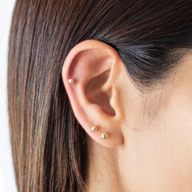 Simple Ball Stud Earring | 14K Gold - Liv.Aura Jewelry